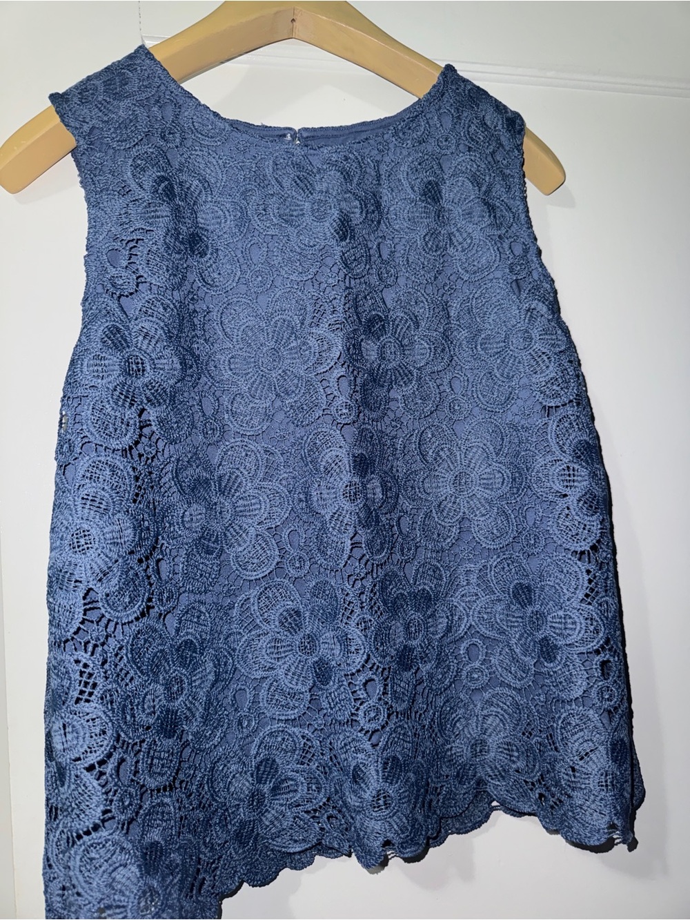 Loft outlet Sleeveless blue Lace Shift Dress
